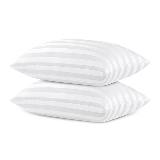 Queen Size Pillows for Side and Back Bed Pillows for Sleeping 2 Pack Sleepers Super Soft Down Alternative Microfiber Filled Pillows 20 x 30 Inches